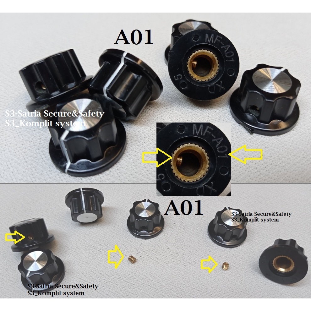 A 01 tutup 20mm MF A01 Knop Potensio Blimbing 2cm 2 cm 20 mm putar belimbing Knob Baut kenop Mono 1M