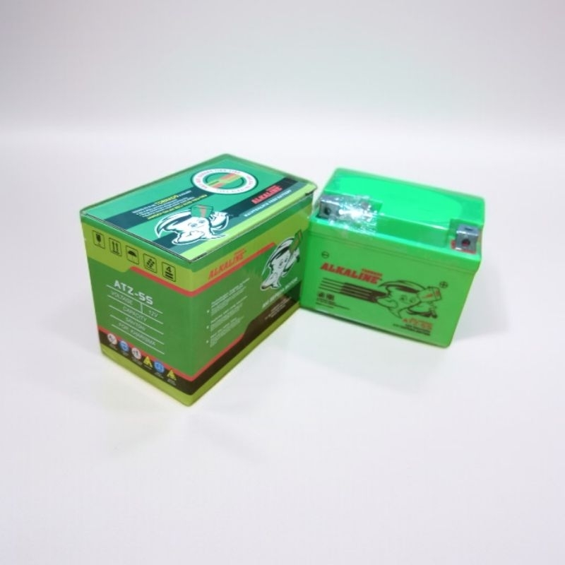 aki kering motor merek alkaline tipe atz-5s