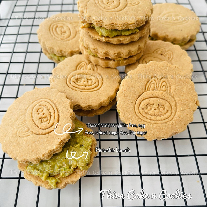 

pistachio kunafa sandwich cookies gluten free egg free kukis kue kering