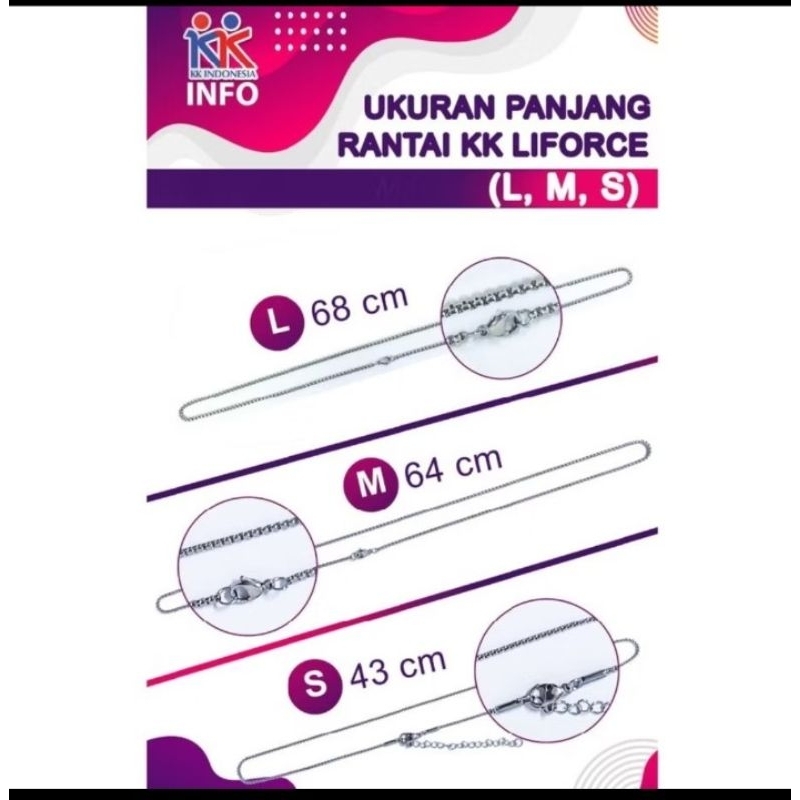 Rantai kalung stainless steel KK Liforce Silver Rose Gold