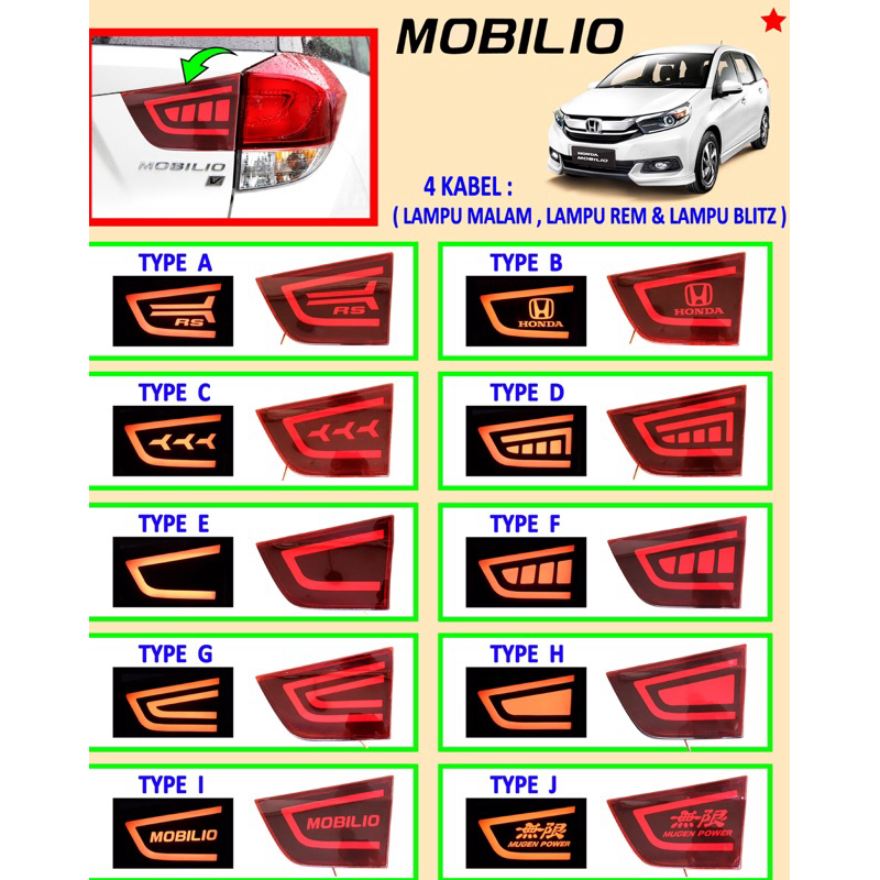 Reflektor Bagasi Lampu Belakang Mobilio Lampu Reflektor Belakang Mobilio