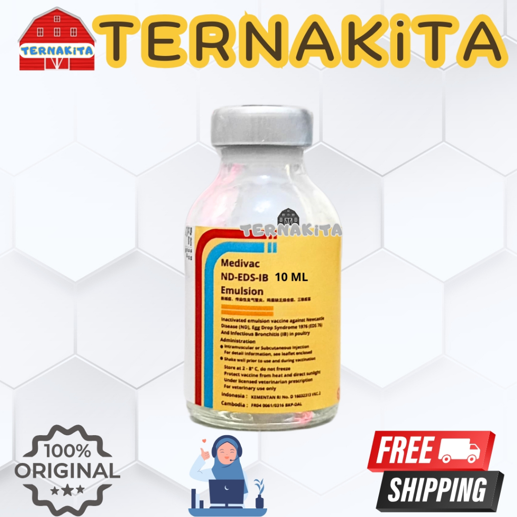 VAKSIN ND EDS IB EMULSION REPACK DOSIS 20 EKOR 10 ML - Vaksin Ayam Mencegah Tetelo Serta Cacat Pada 
