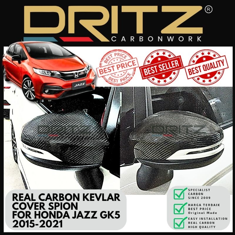 Asli Carbon Kevlar COVER SPION HONDA ALL NEW JAZZ Gk5 2015 2021 Aksesoris Variasi Modifikasi Karbon 