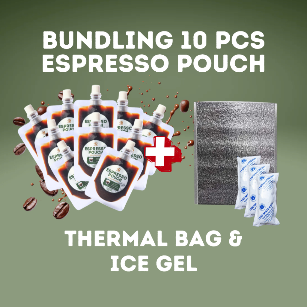 

QUIKOPI Bundling Espresso Pouch 10 pcs + Thermal Bag & Ice Gel - 100% Arabica Espresso 50 ML