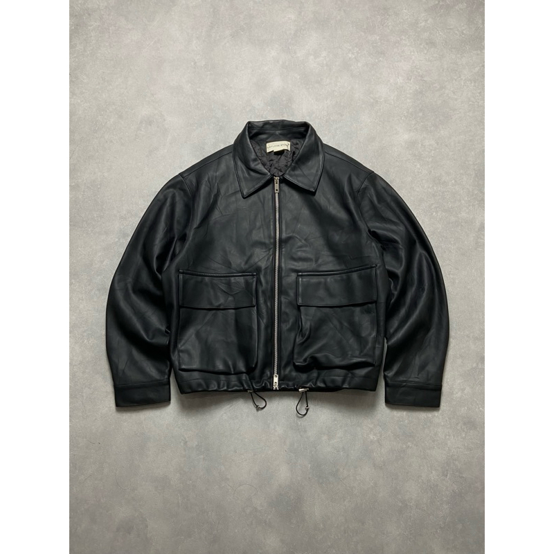 Lafudge Store Double Zip Casual Leather Work Jacket