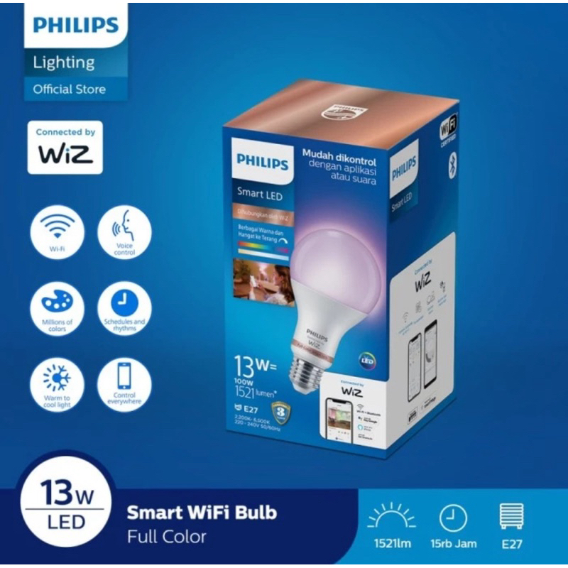 Lampu Philips Smart Wifi LED 13 Watt 8 Watt RGB Full Color