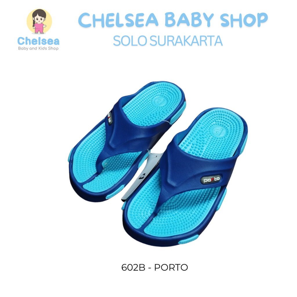 Sandal Jepit Anak Cowok Cewek Karet Anti Slip PORTO Kids 602B