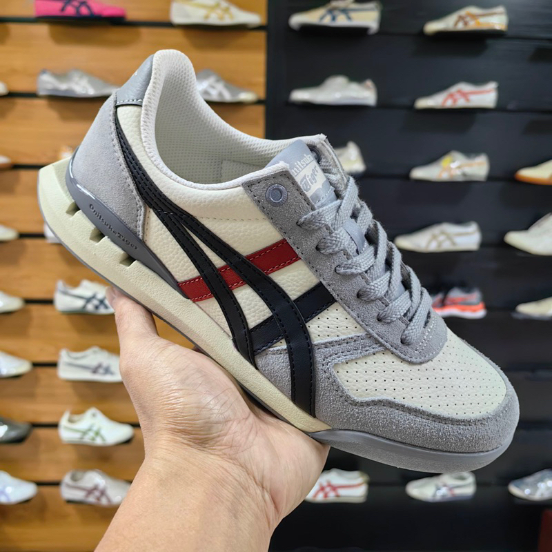 Sepatu Onitsuka Tiger ULTIMATE 81 Ex Grey Cream Black Red