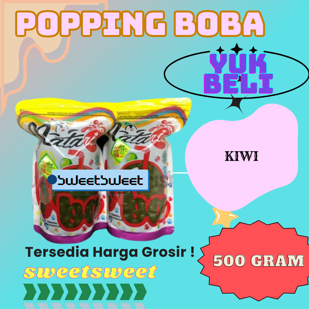

Popping Boba Rasa Kiwi 500g | Jelly Mutiara | Topping Minuman Kekinian