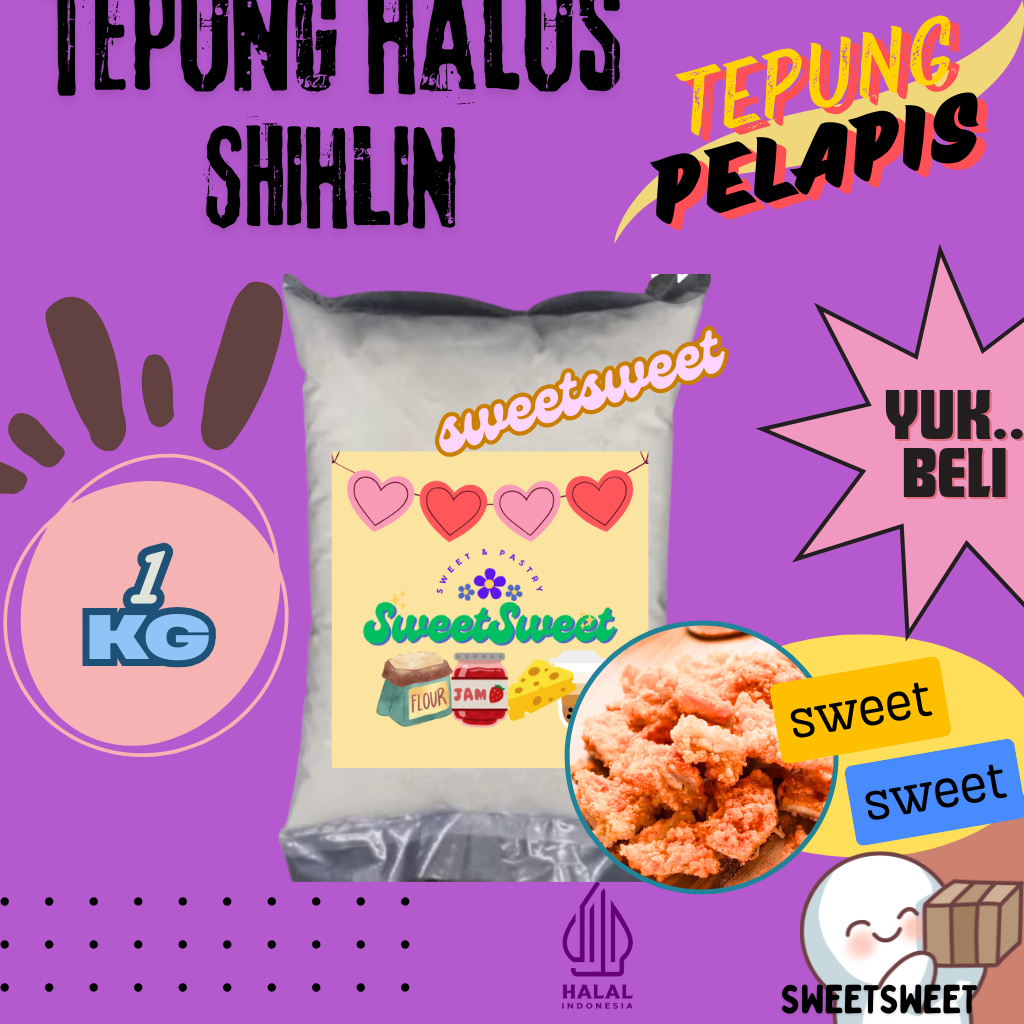 

Sweetsweet Aneka Tepung Halus Shihlin | Tepung Halus Marinasi | Tepung Pelapis 1 Kg {Bisa Grosir}