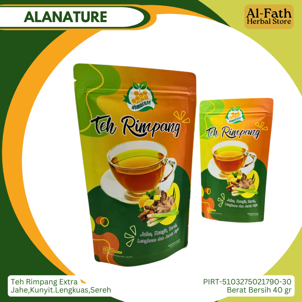 

Paket 2 Pcs Teh Rimpang Alanature Asli Original Herbal Pelangsing Tubuh Alami