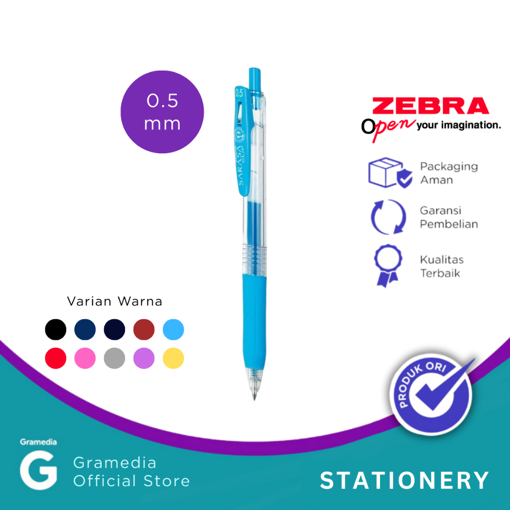 

Zebra Sarasa Clip 0.5 - Bolpoin Warna Hijau