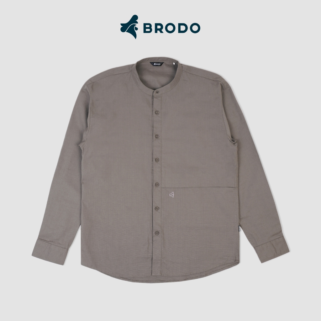 BRODO - Kemeja Pria Broshirt Camicia Long Grey