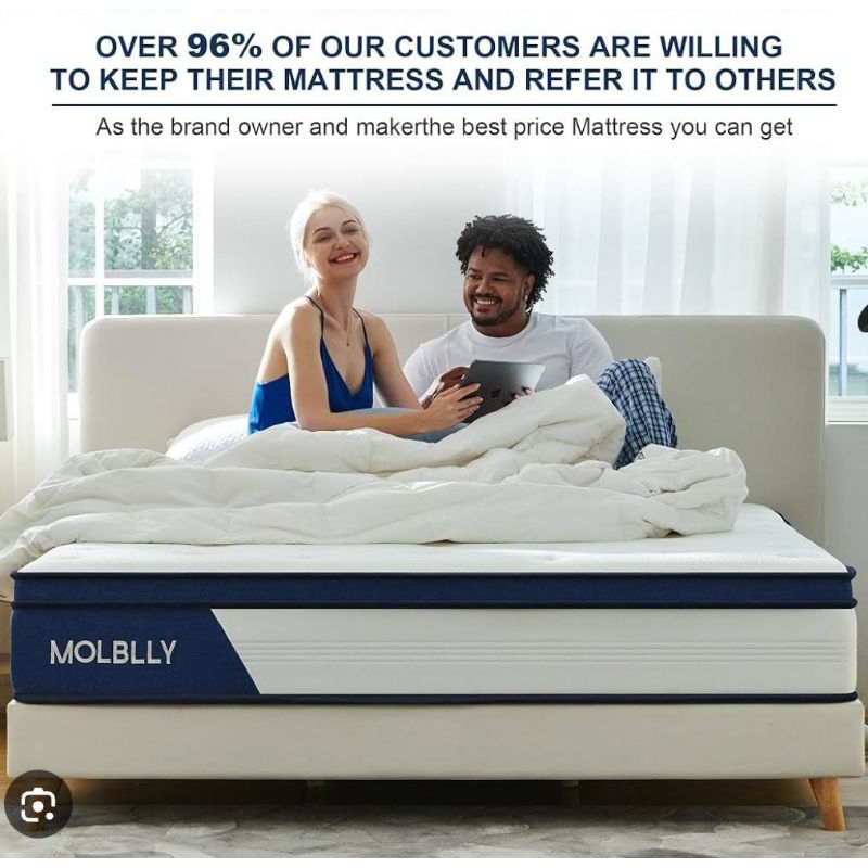 Kasur Matras In The Box MOLLBLY Export Quality Springbed Pocket Bed Nyaman di Punggung Ukuran 25cm d