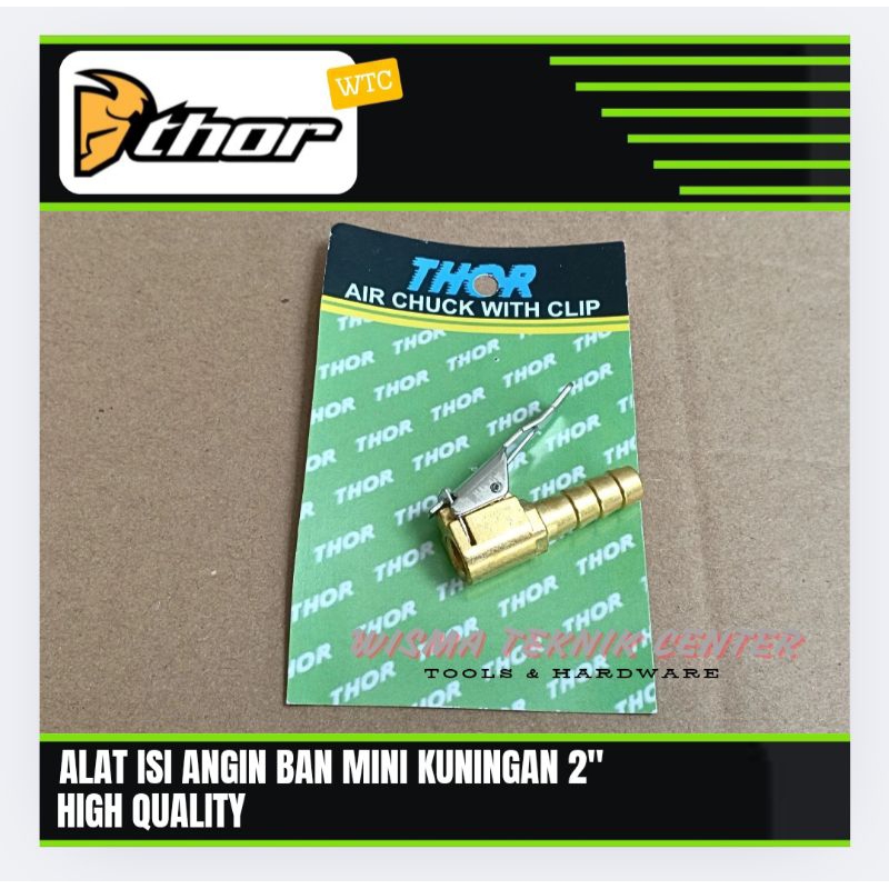 Alat Isi Angin Ban Kepala Pompa Isi Angin Ban Sepeda Motor Mobil 2" Kuningan Thor