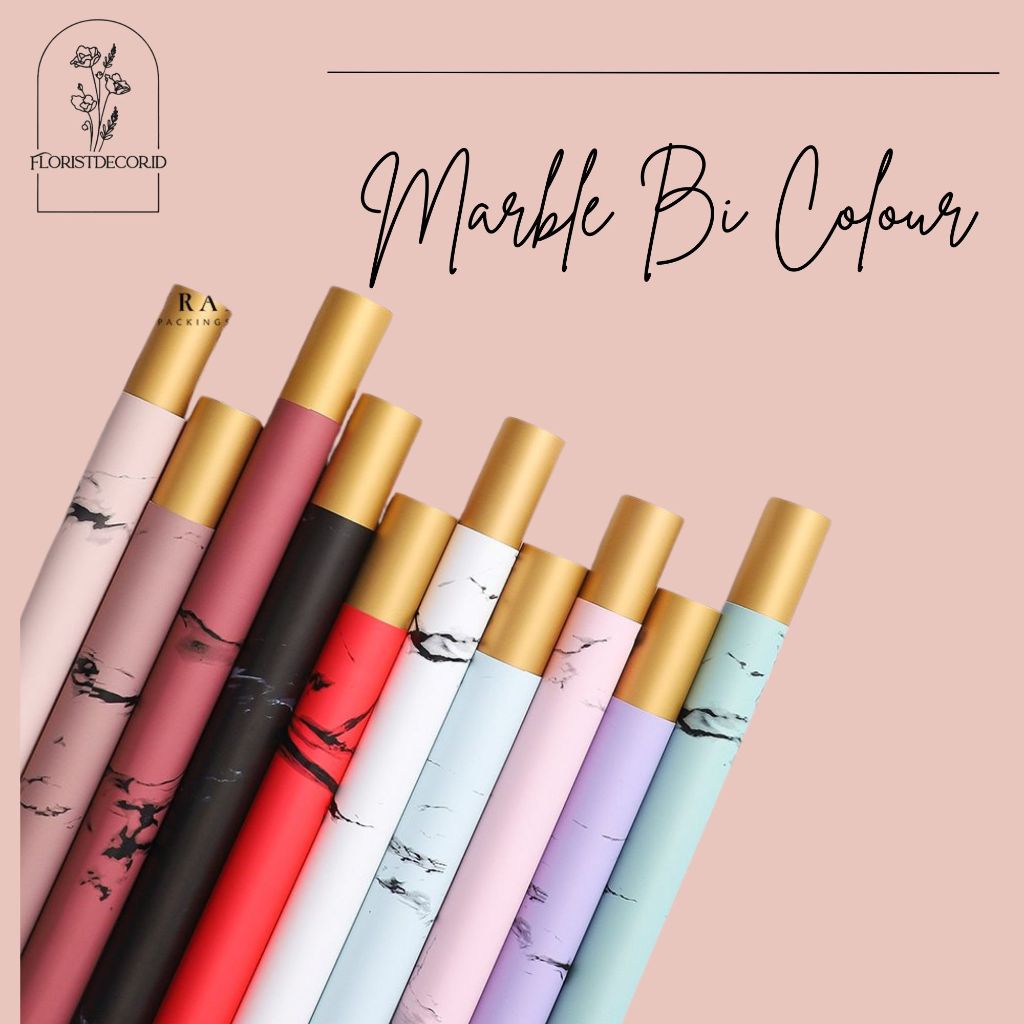 

(SW) TERMURAH Wrapping Paper Black Marble Bi Color Cellophane Kertas Pembungkus Kado Kertas Buket