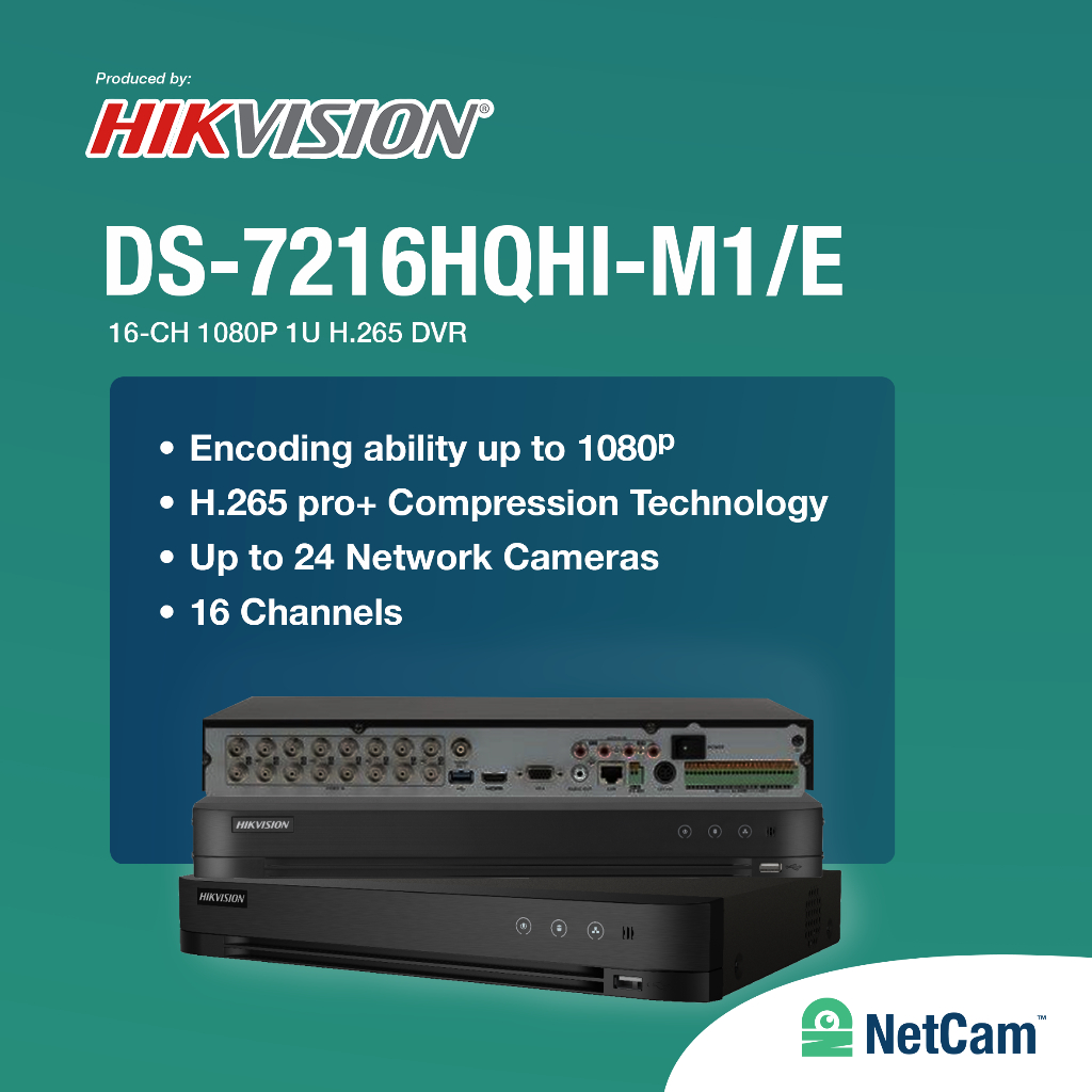 DVR HIKVISION 16 CHANNEL DS-7216HQHI-M1/E SUPPORT 4MP