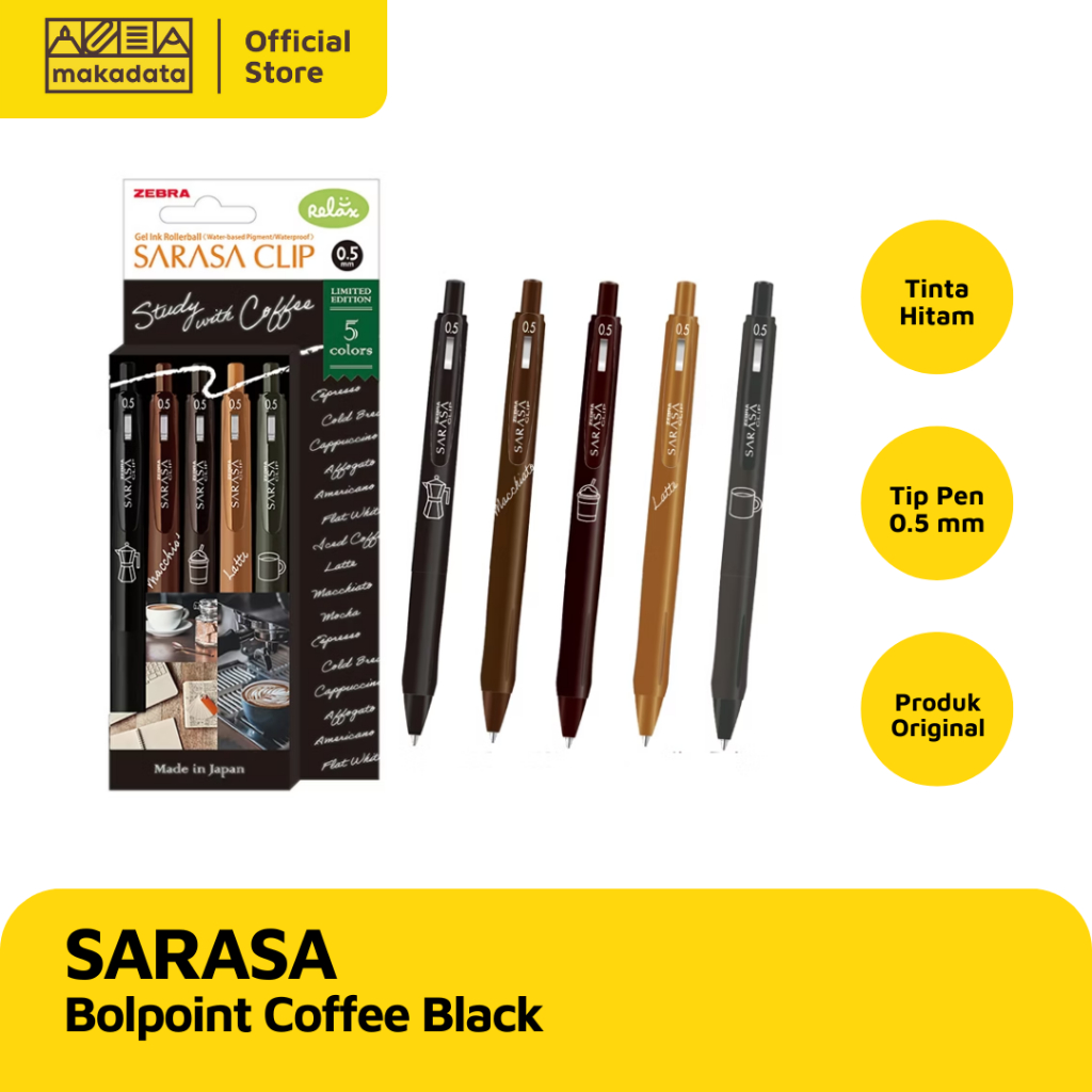 

PULPEN | BOLPEN SARASA CLIP 0.5 COFFEE BLACK MURAH