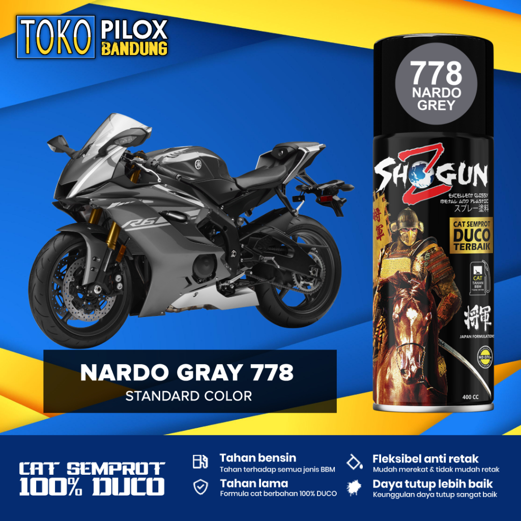 Cat Semprot Pilox Nardo Grey Audi Grey Abu-Abu Monyet Gelap 400cc - Shogun Z Duco Nardo Grey 778