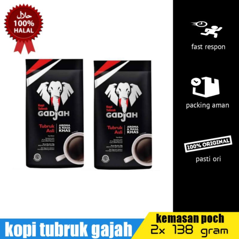 

paket hemat kopi tubruk gajah poch 138 gram (138grm x 2pouch)