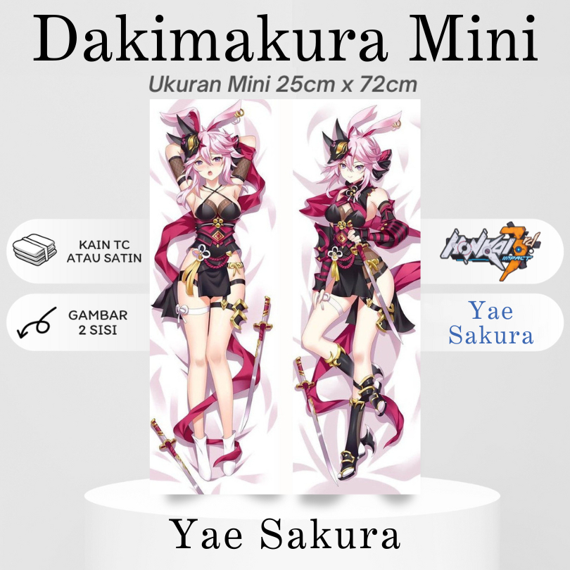 DAKIMAKURA MINI Honkai Impact 3rd YAE SAKURA Bantal Anime Waifu Mini Honkai Impact 3