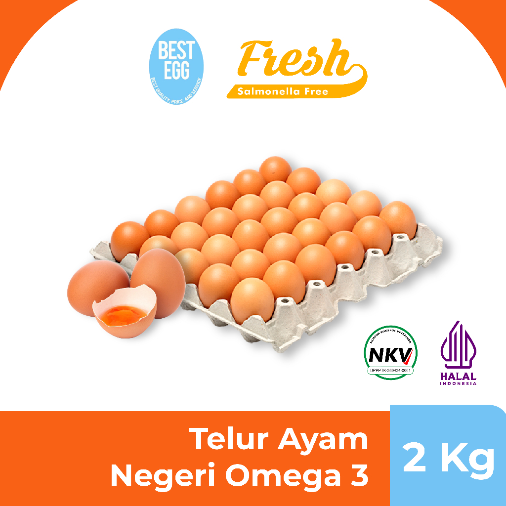

Best Egg Telur Ayam Negeri Omega3 - 2Kg / Bisa Delivery Ke Seluruh Jakarta