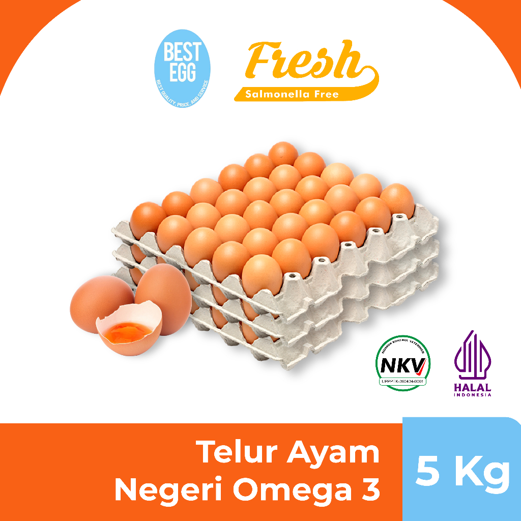 

Best Egg Telur Ayam Negeri Omega3 - 5Kg / Bisa Delivery Ke Seluruh Jakarta
