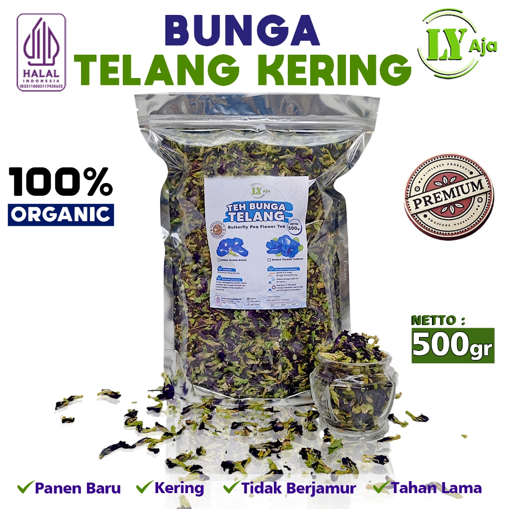 

Teh Bunga Telang Kering 500 gram LY Aja Butterfly Pea Organik Tumpuk Premium gr