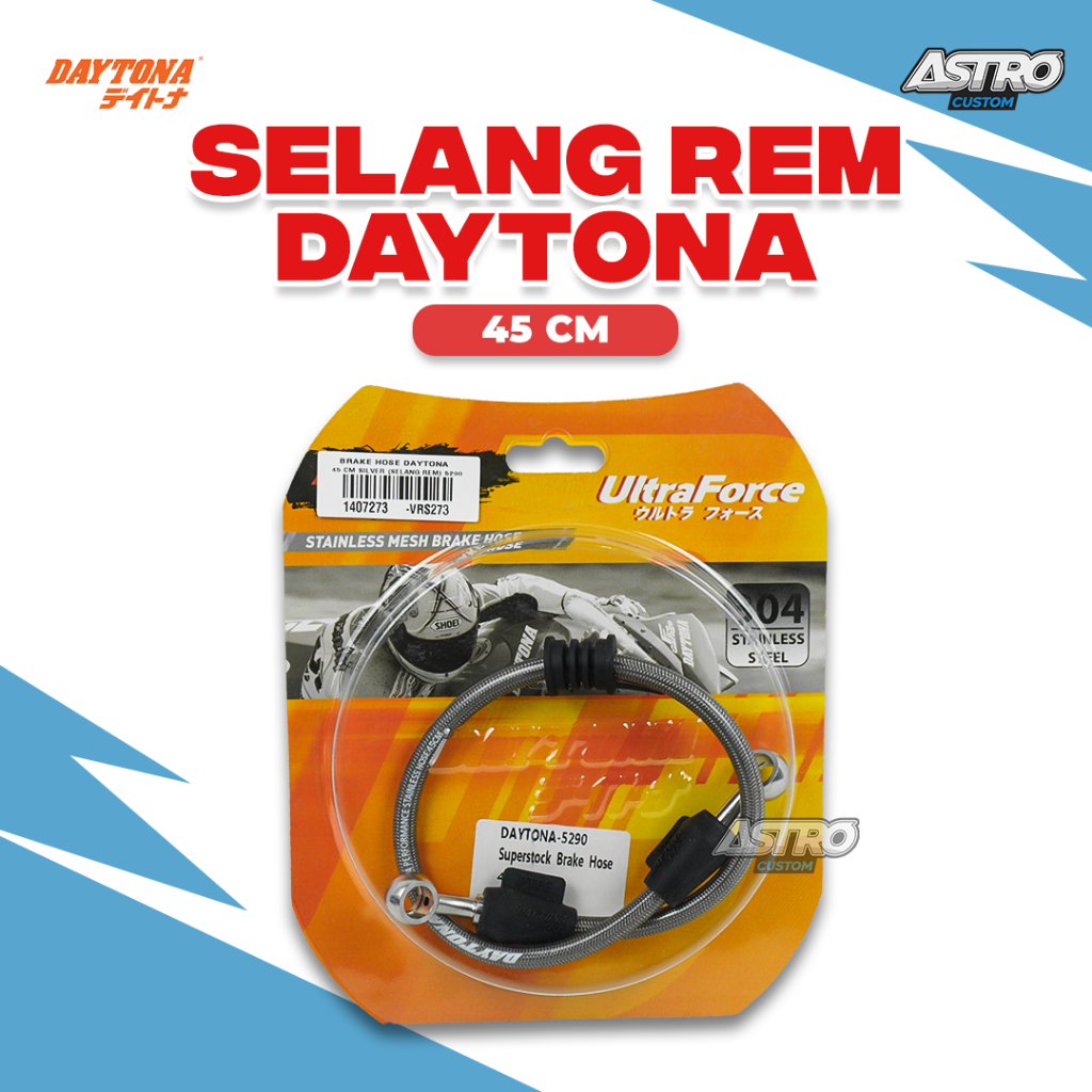 Selang Rem Daytona 45 CM Silver Brake Hose Sonic Vixion MX Ninja RR Kabel Rem Original Racing Astro