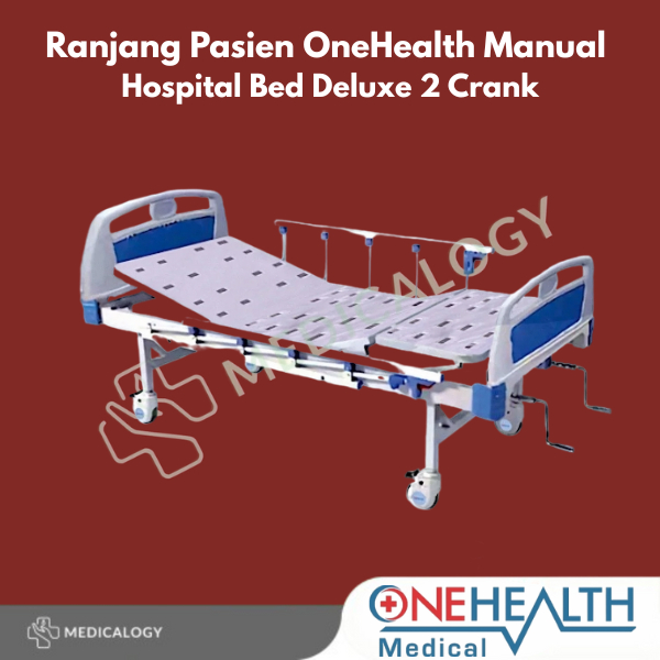 Ranjang Pasien OneHealth Manual Hospital Bed Deluxe 2 Crank
