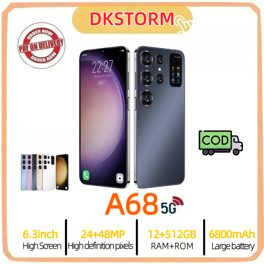 A68 Smartphone 12GB+512GB 6.3-inch Screen 5G Android 11 6800mAh Large Battery Phone