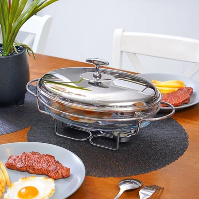 Appetite 1.6 Ltr Casserole chafing dish / tempat prasmanan Oval / pemanas wadah saji makanan Food Wa