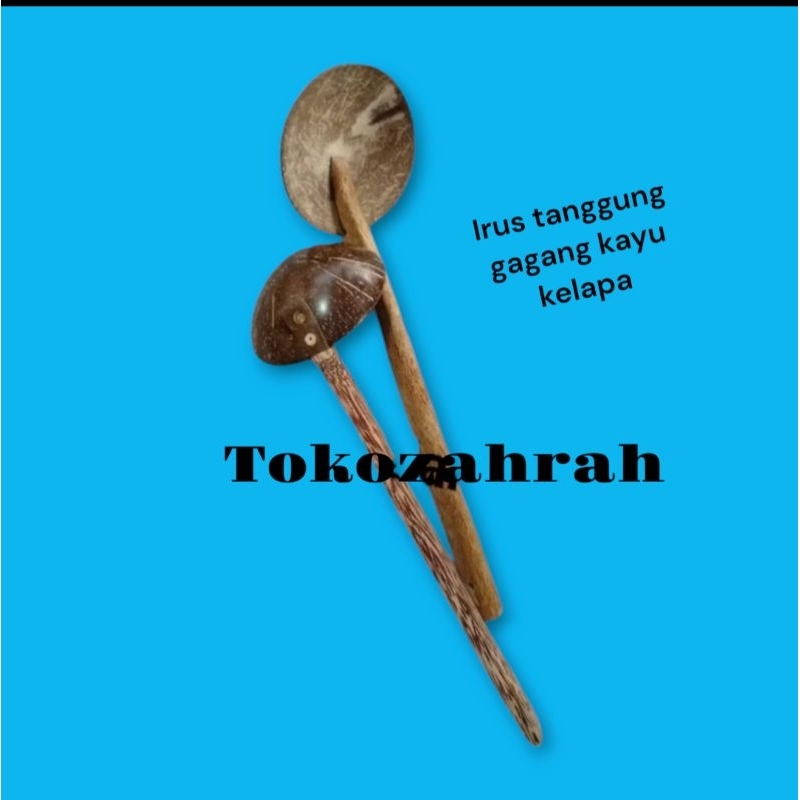 Irus batok kelapa tanggung gagang kayu pohon kelapa