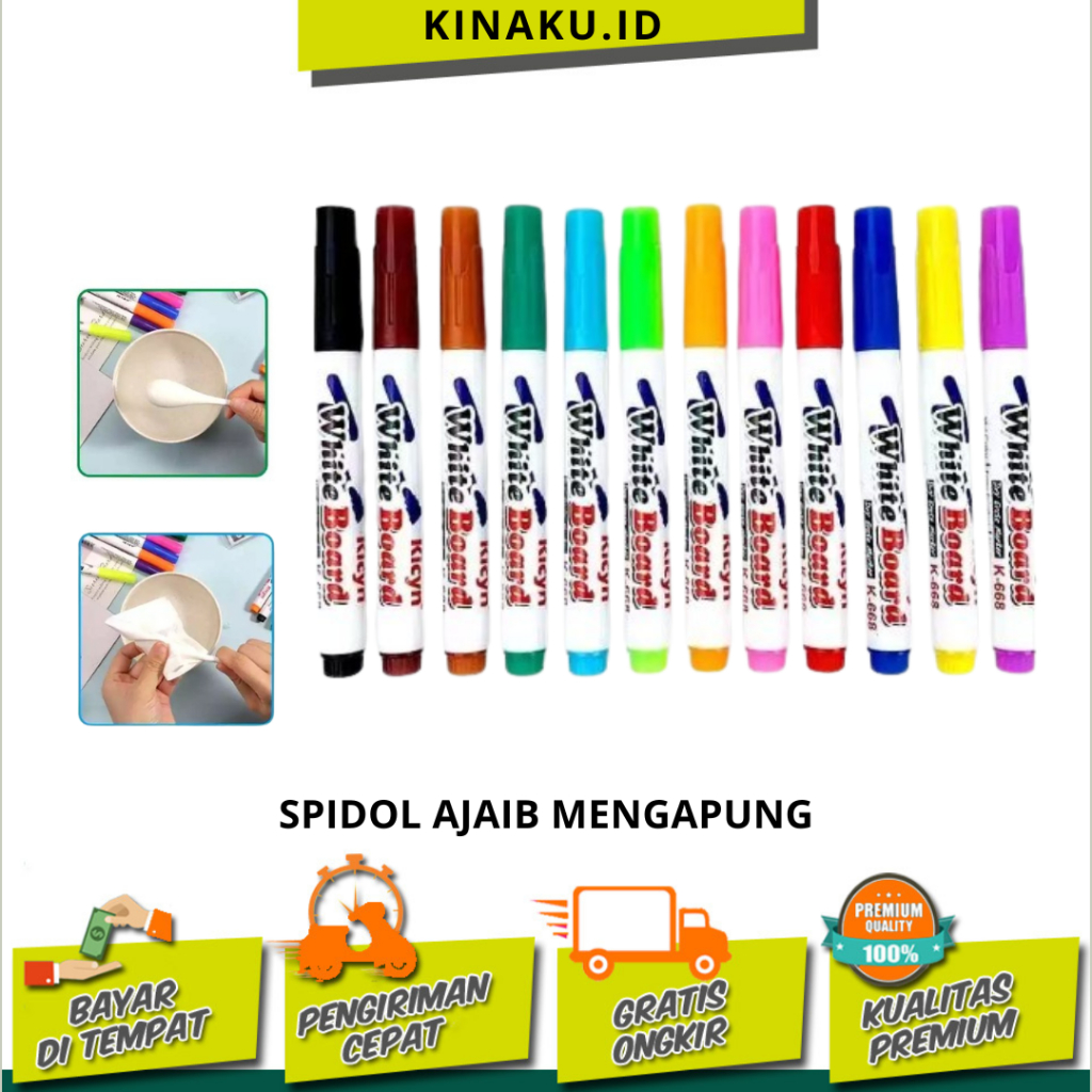 

Spidol Ajaib Mainan Spidol Air Tulisan Mengapung 1 Pack isi 12pcs