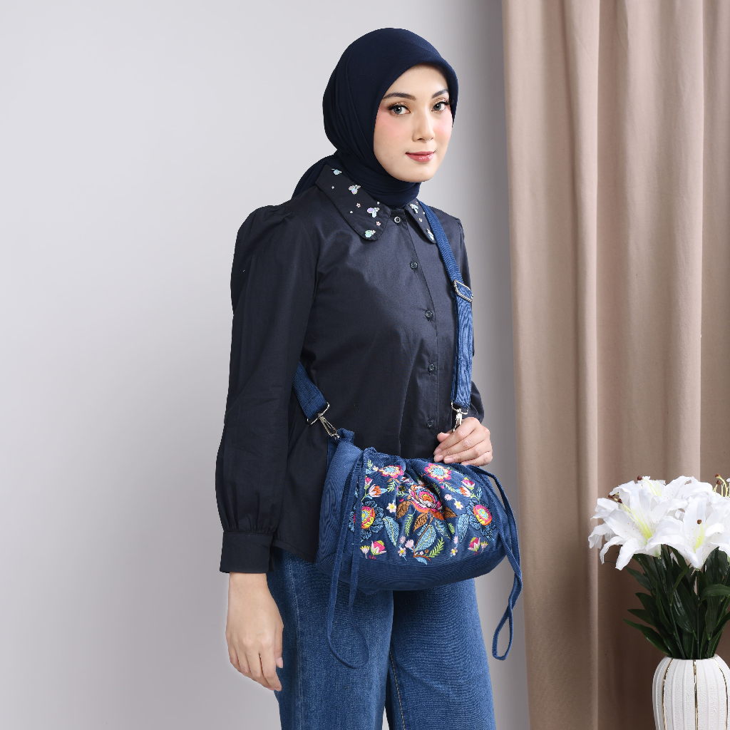 Dumpling Bag / Embroidery dumpling bag / Tas Serut / Cordoba Series - Tas Bordir Malang