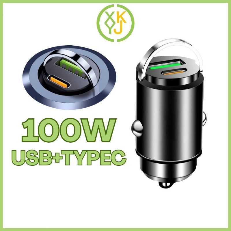 XYKJ 100W Fast Charger Mobil Pengisi Daya Cepat Charger Super Cepat Adaptor Charger Mobil
