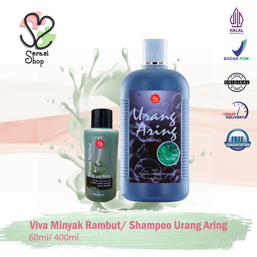 Viva Minyak Rambut Urang Aring 60ml / Urang aring Viva / Orang Aring Viva / Shampoo Urang Aring 400m