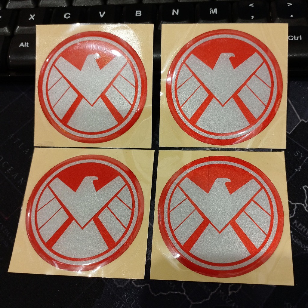 

Cutting Sticker Timbul SHIELD Agent of Shield Marvel untuk Tutup Dop Velg Racing Mobil 55mm Stiker Resin Car