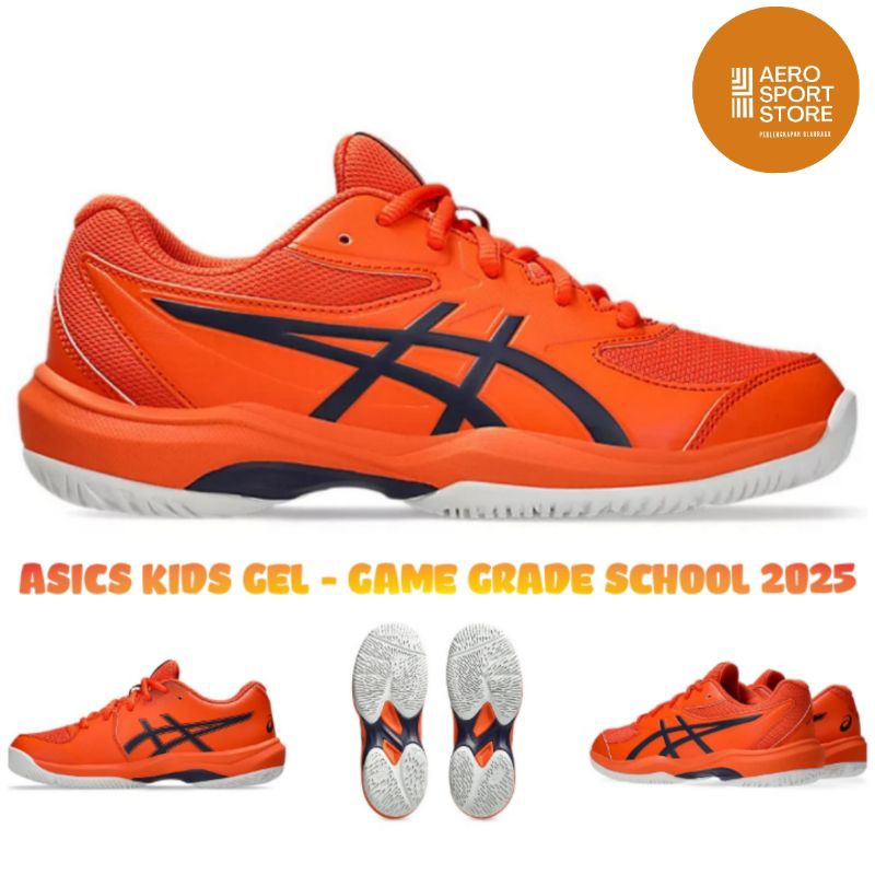 [ SEPATU TENIS ASICS KIDS GEL - GAME FF GRADE SCHOOL 2025 / Nova Orange - Indigo Fog ]