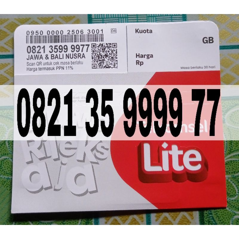 Nomor cantik kartu perdana Simpati Angka super Rapi kwarter 9999 Ekor Hoki 77 Nomor cantik kartu Tel