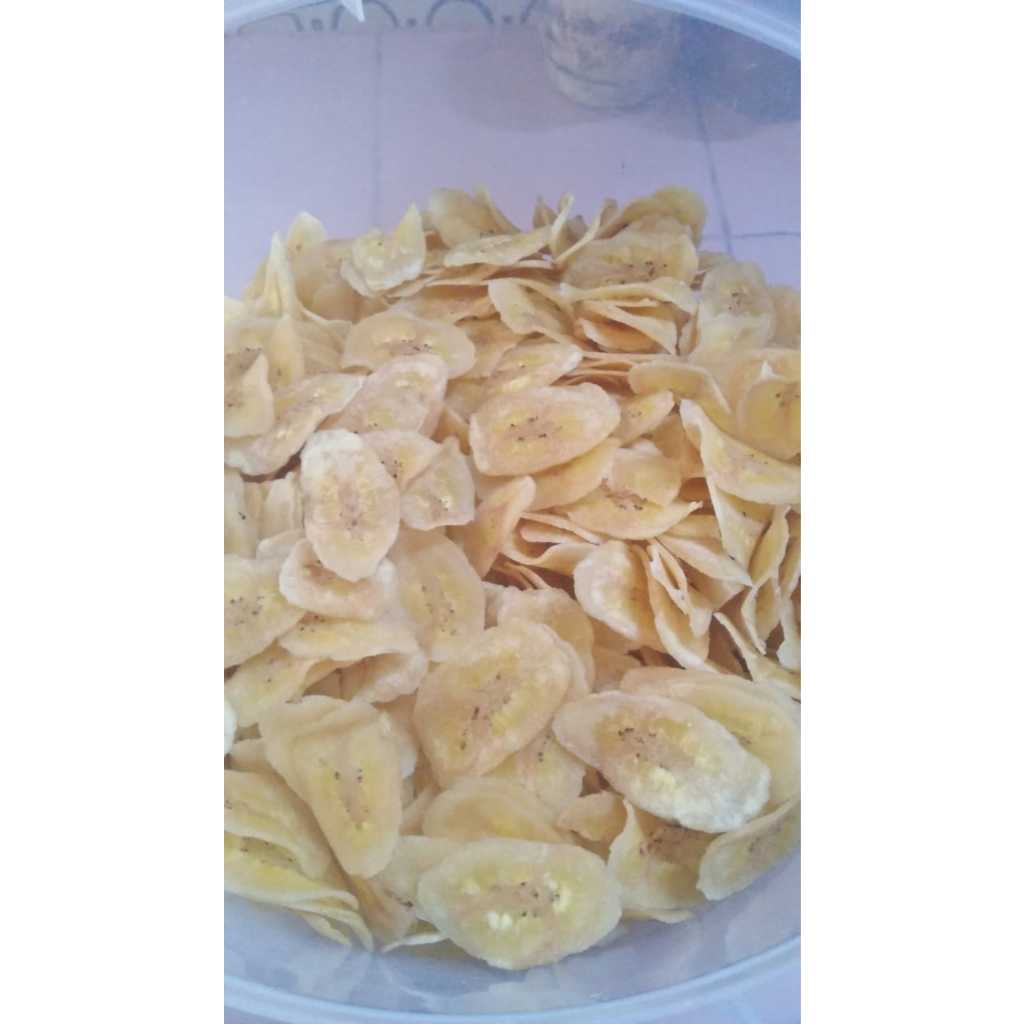 

Keripik Pisang Kepok 1/2 kg gurih