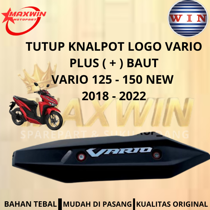 Tameng Tutup Knalpot Honda Vario 125 - 150 New Variasi Emblem Vario Plus Baut Tahun Motor 2018 - 202