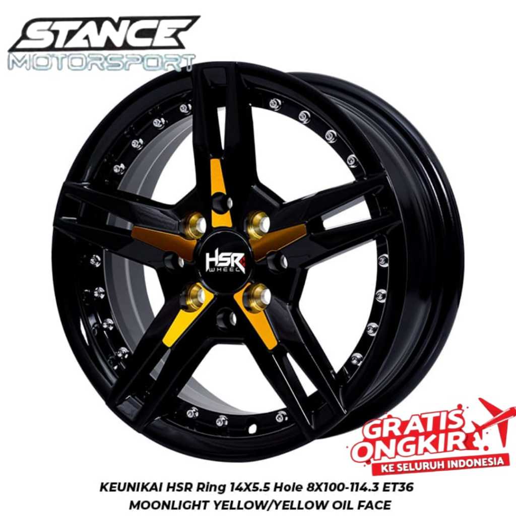 Pelek mobil type HSR KEUNIKAI ring 14 lubang 4 buat calya karimun sigra sirion wuling airev dll