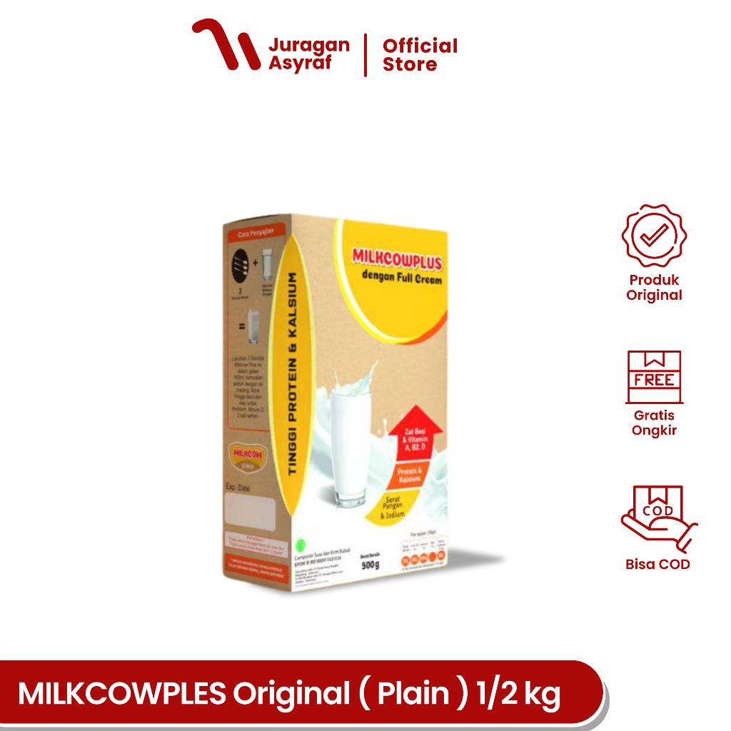 

MILKCOWPLUS Susu Gemuk Peninggi Badan Dan Penambah Nafsu Makan Original Plain 500 gram