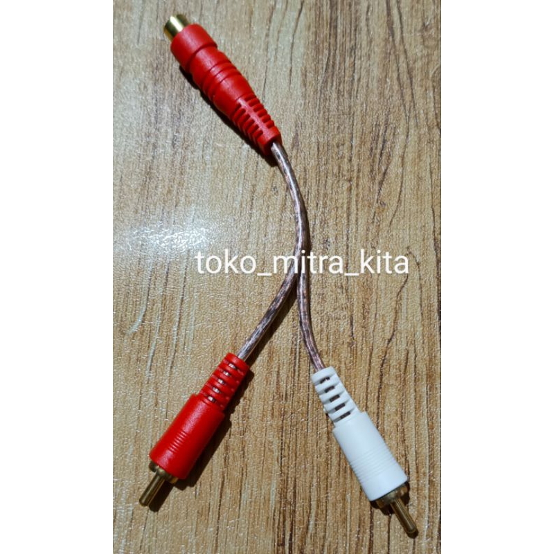 Kabel RCA Cabang Y 2 RCA Male To 1 RCA Female Jack Audio Jumper