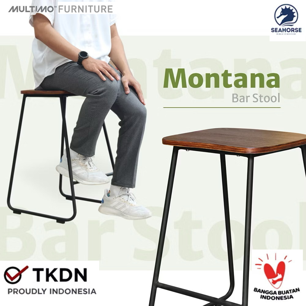 Kursi Bar / Kursi Kafe Kekinian Kursi Tinggi 60cm Montana