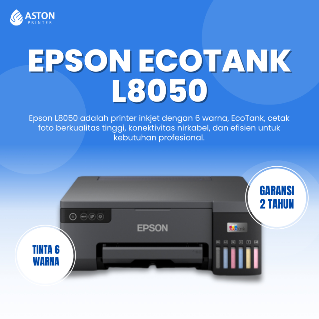 Printer Epson EcoTank L8050 - Printer 6 Warna Wireless