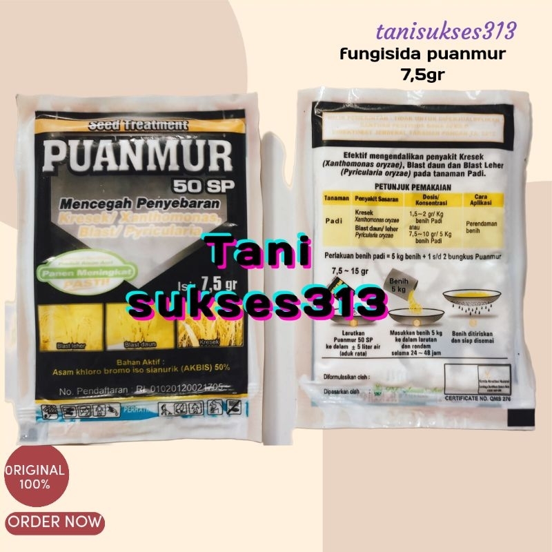FUNGISIDA PUANMUR 50 SP 7,5GRAM FUNGISIDA Fungisida bacterisida puanmur 7,5gram