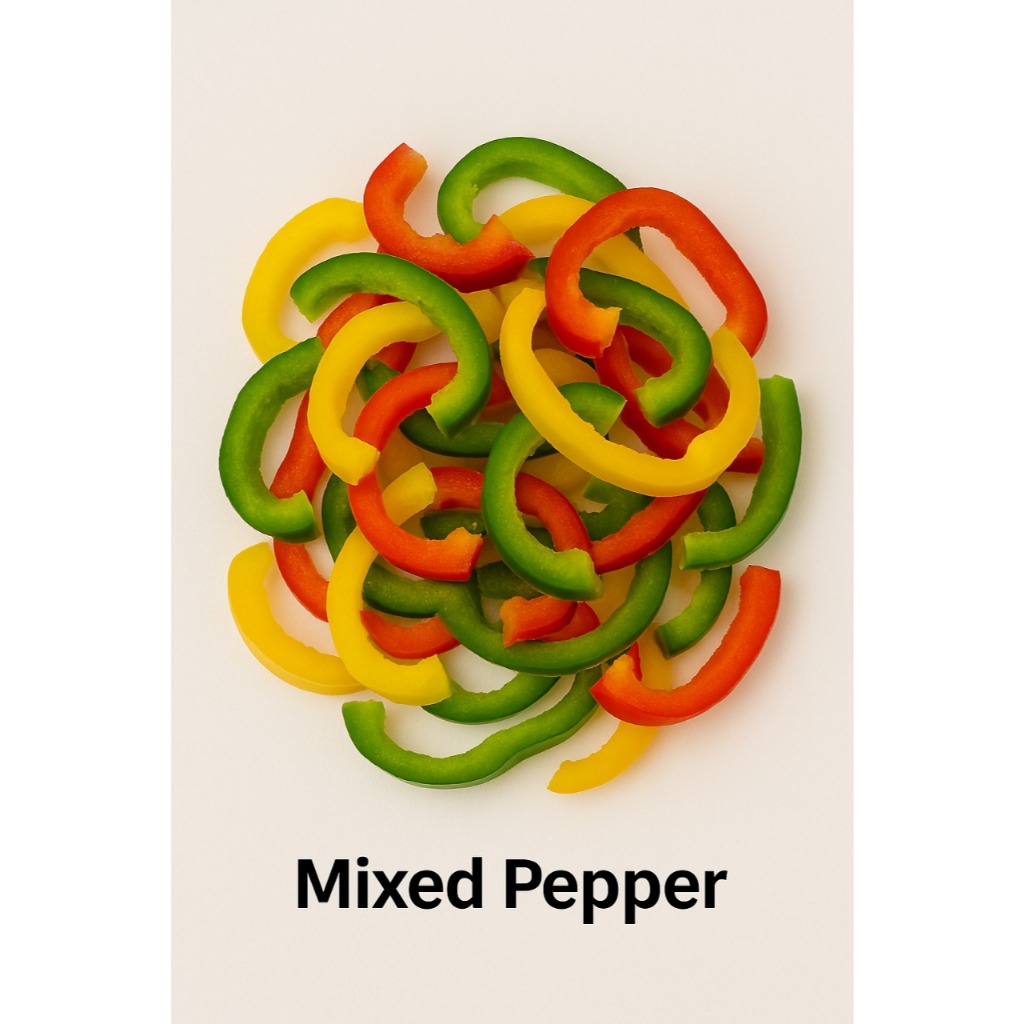 

Mixed Pepper Slice 1kg Mix Paprika Slice Beku