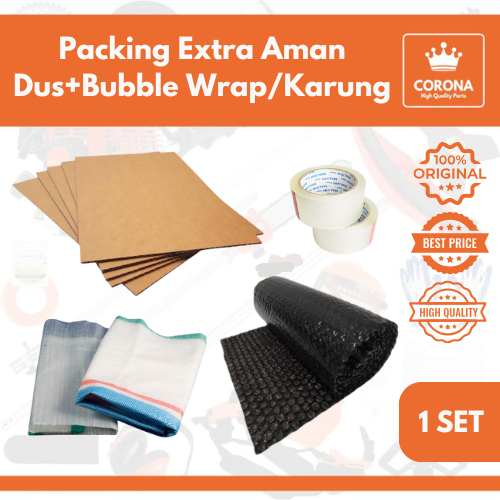 

Tambahan Packing Packaging Extra Aman Kardus + Bubble Wrap Karung